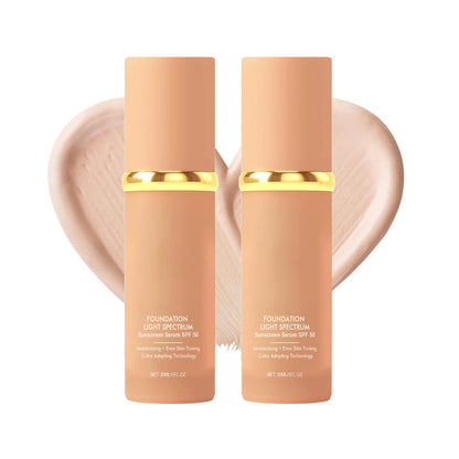 4 in 1 Foundation Liquid，Hydrating Medium full coverage concealer，Medium Full Coverage Concealer Foundation Liquid with SPF 50+，Hydrating Concealer Makeup Longwearing & Waterproof(2 PCS)