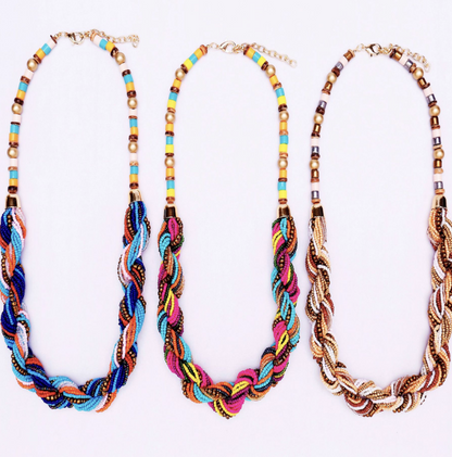Bohemian Multi-Colored Beaded Necklace (Ethnic Style)