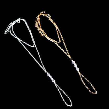 Double-Layer Pearl Beach Anklet with Ocean Wind Theme