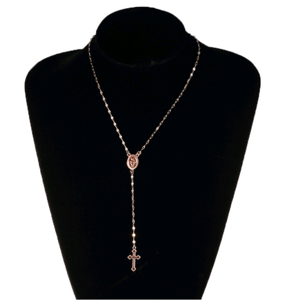 Fashionable Cross and Virgin Mary Pendant Necklace