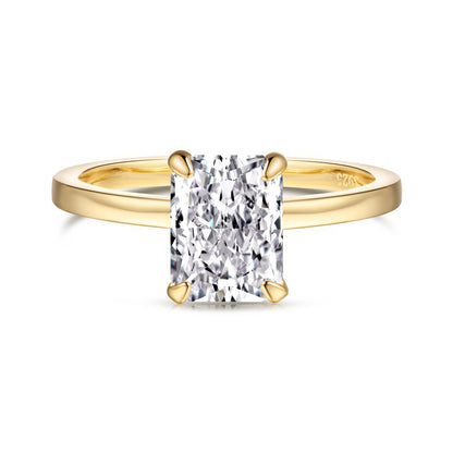 S925 Sterling Silver Geometric Ring with Zirconia