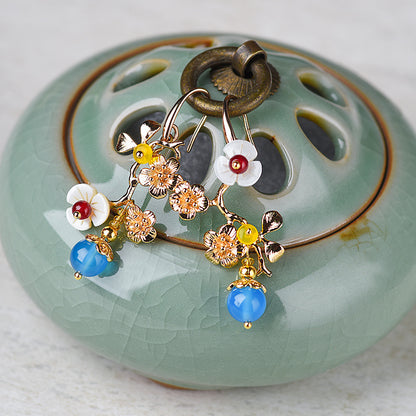 2020 Asymmetric Plum Blossom Design Earrings for Women