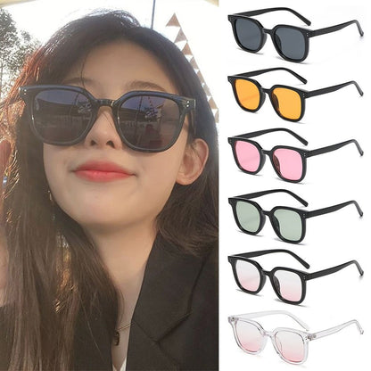 No Makeup Gradient Blush Square UV400 Protective Sunglasses