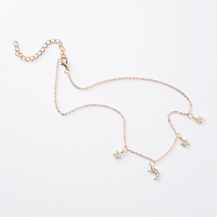 Star and Moon Necklace, Choker Style