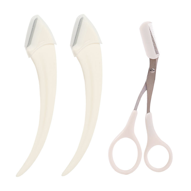 Korean Style Pink Eyebrow Scissors with Comb Tool