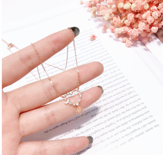Korean S925 Silver Heart Zircon Earrings (Sweet & Cute)