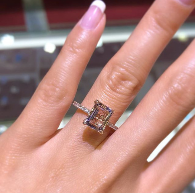 Rose Gold Champagne Imitation Diamond Ring