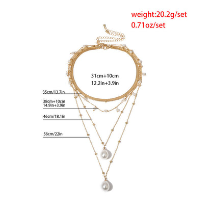 Gothic Baroque Pearl Tassel Multi-Layer Necklace