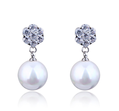 S925 Silver Long Star and Moon Asymmetric Earrings