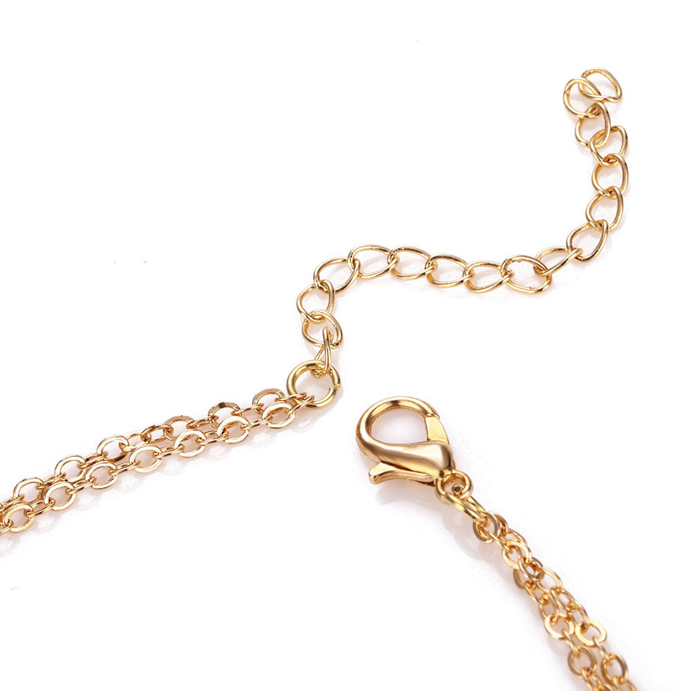 Layered Sequin Pendant Necklace for Women (XL1189)