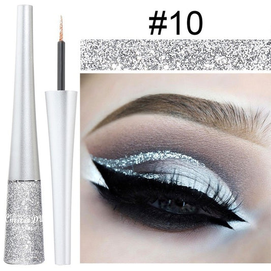 16 Colors Waterproof Glitter Eyeliner for Halloween Makeup