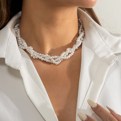 Minimalist French-Inspired Pearl Choker Necklace