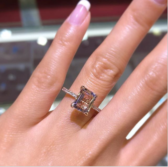 Rose Gold Champagne Imitation Diamond Ring