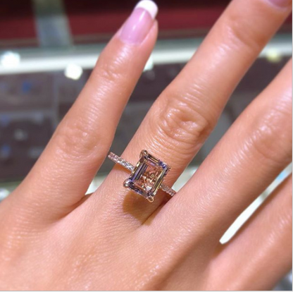 Rose Gold Champagne Imitation Diamond Ring