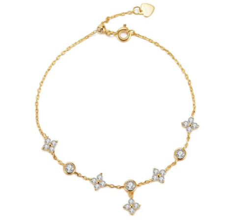 Sterling Silver Four-Leaf Clover Bracelet