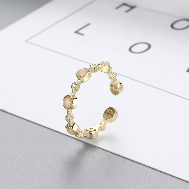 S925 Silver Opal Ring for Women
