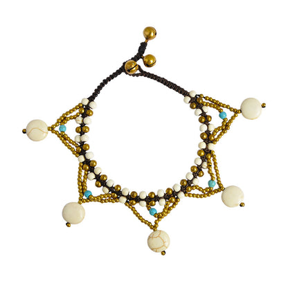 Five-Star Multicolor Turquoise Bell Anklet