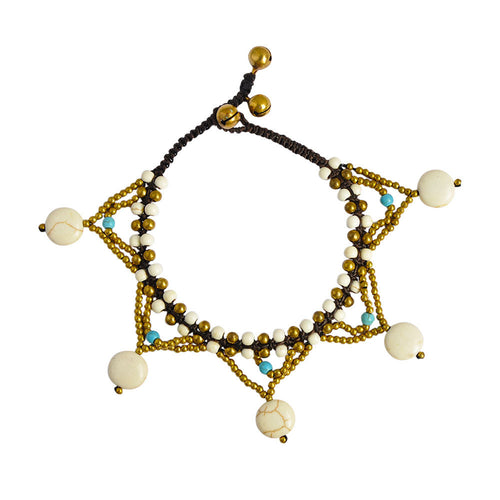 Five-Star Multicolor Turquoise Bell Anklet