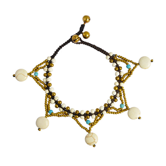 Five-Star Multicolor Turquoise Bell Anklet