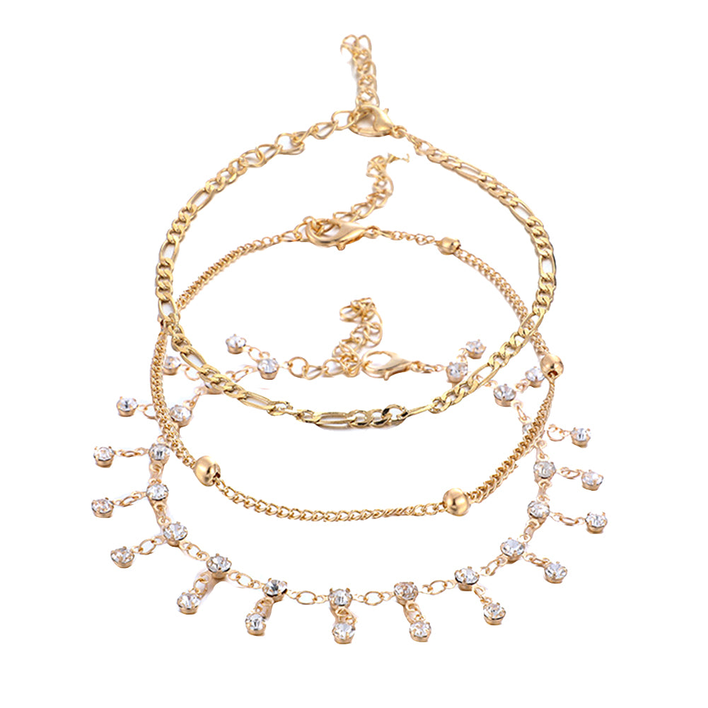 Chic Simple Beaded Anklet with Tassel and Pendant