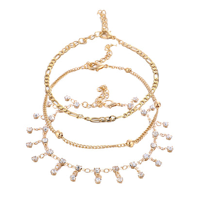 Chic Simple Beaded Anklet with Tassel and Pendant