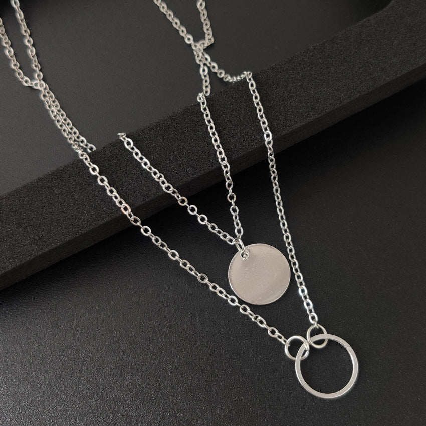 Multilayer Sequin Pendant Necklace for Women
