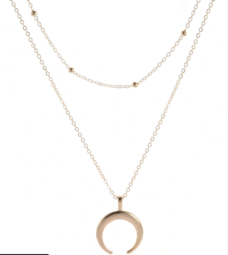 Double Angle Necklace - Women's Crescent Collar Necklace