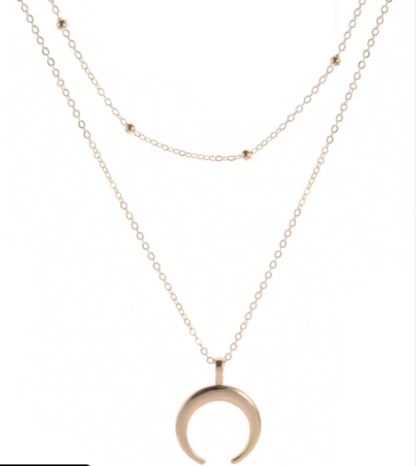 Double Angle Necklace - Women's Crescent Collar Necklace