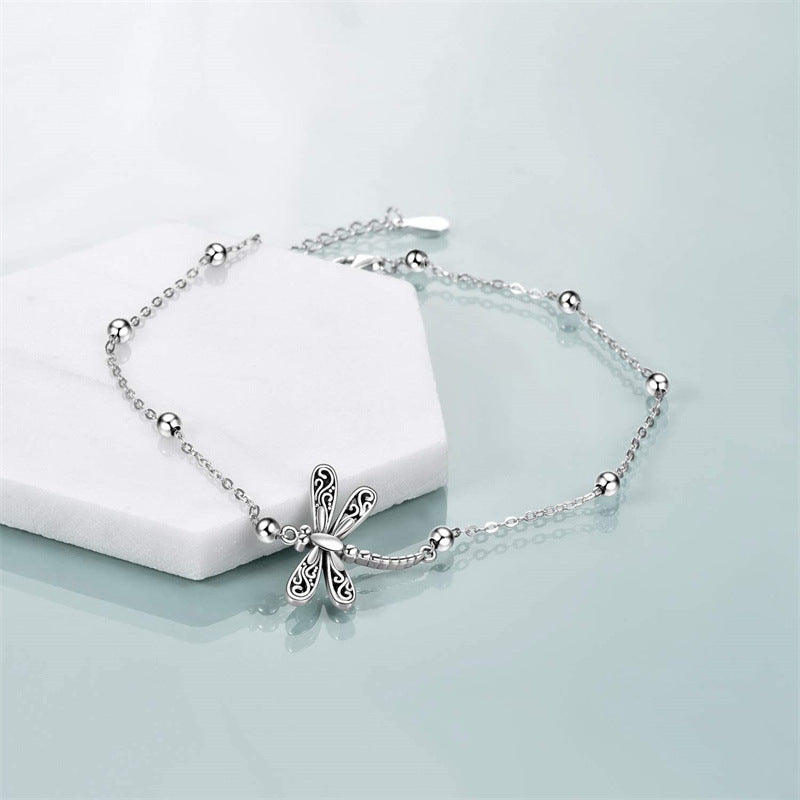 Girls' Dragonfly Bead Anklet with Beach Charm
