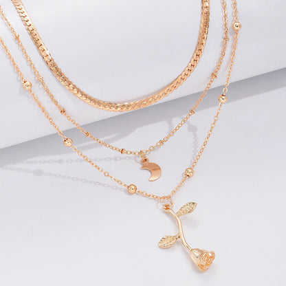 Bohemian Multi-Layer Rose Necklace for Ladies