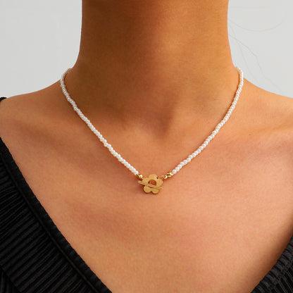Minimalist French-Inspired Pearl Choker Necklace