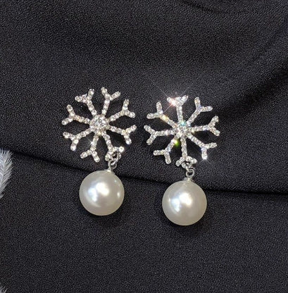 Elegant Long S925 Silver Pearl Earrings for Women
