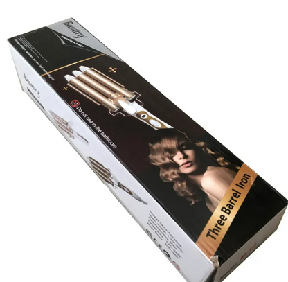 Ceramic Glaze Egg Roll Three Stick Curling Iron