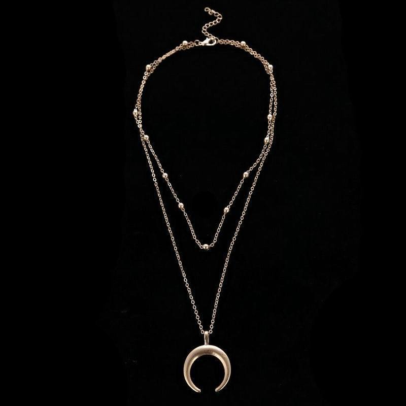 Double Angle Necklace - Women's Crescent Collar Necklace