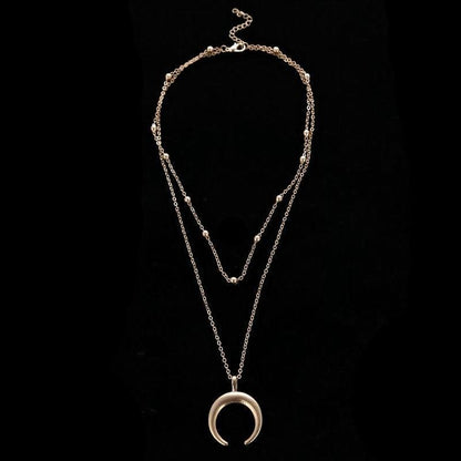 Double Angle Necklace - Women's Crescent Collar Necklace