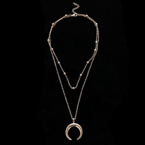Double Angle Necklace - Women's Crescent Collar Necklace