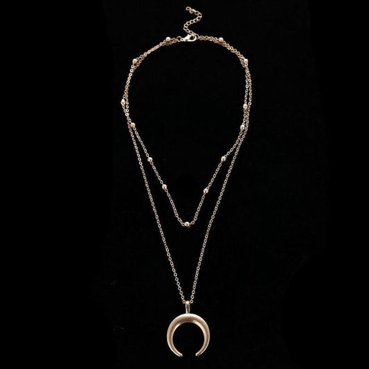 Double Angle Necklace - Women's Crescent Collar Necklace