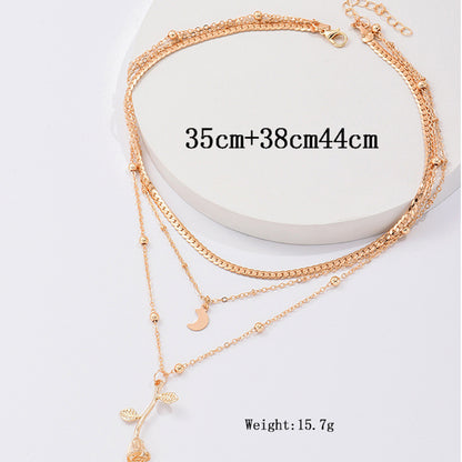 Bohemian Multi-Layer Rose Necklace for Ladies