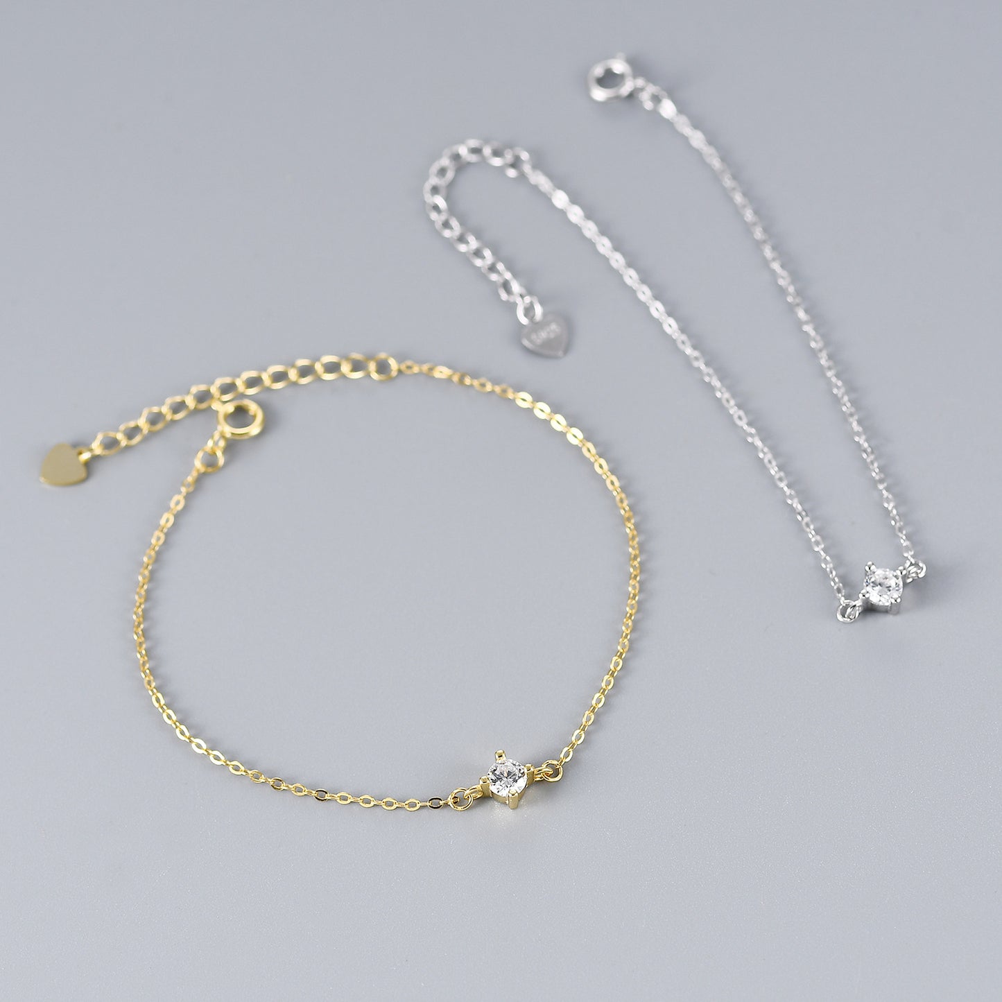 Classic Single Diamond S925 Silver Bracelet with Zirconia