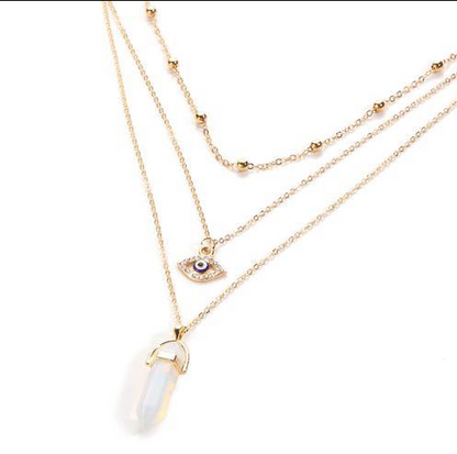 Hexagonal Pendant Necklace for Women, Fashion Layered Design