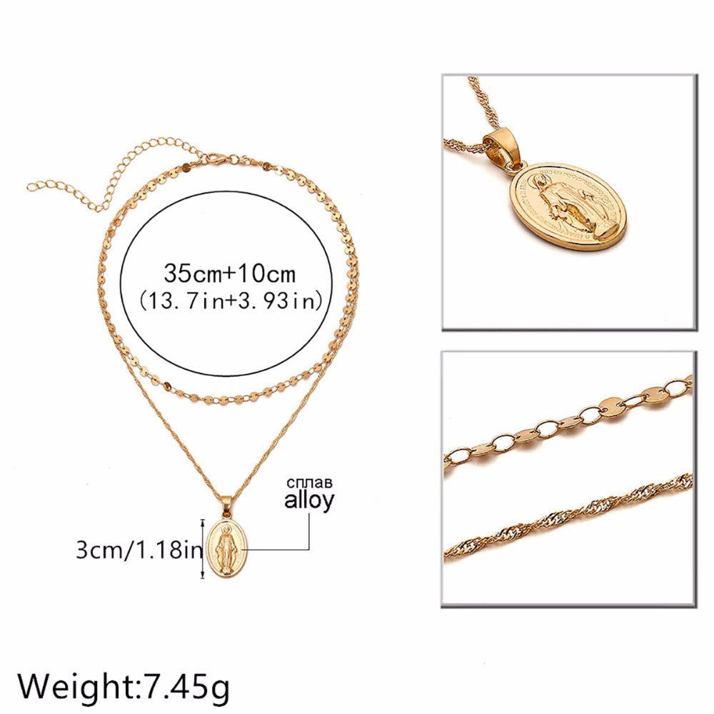 Exaggerated Double-Layer Handmade Pendant Necklace