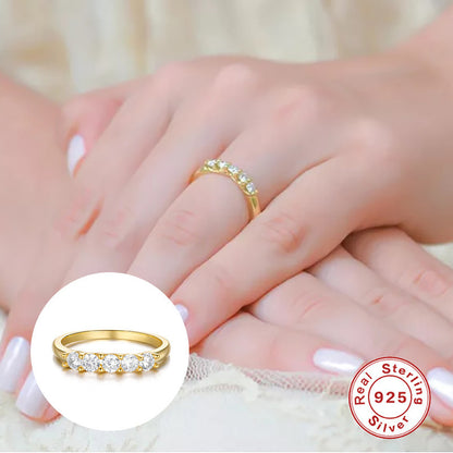 S925 Silver Classic Single Row Diamond Fashion Ring