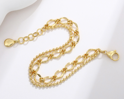 Trendy Gold Double Layer Choker Necklace