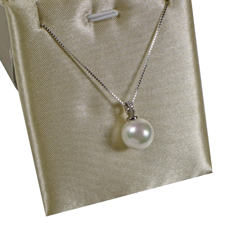Black Pearl Necklace with White Freshwater Pearl Pendant