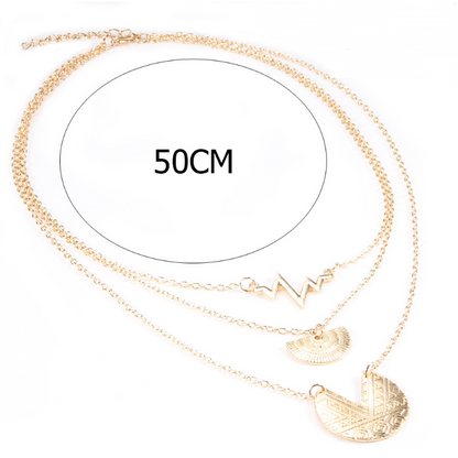 Bohemian Multi-Layer Heartbeat Pendant Necklace