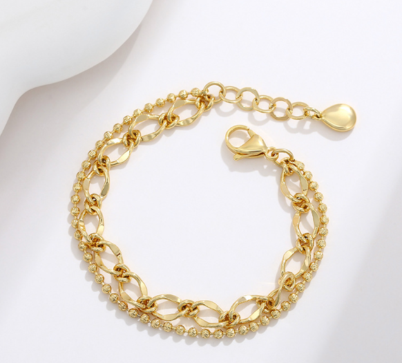 Trendy Gold Double Layer Choker Necklace
