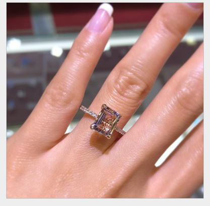 Rose Gold Champagne Imitation Diamond Ring