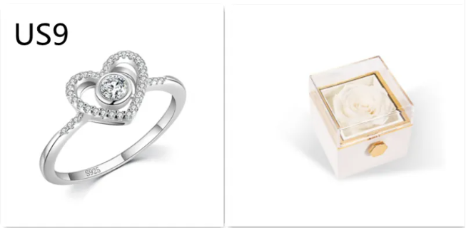 Elegant Rotating Rose Jewelry Box