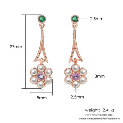 S925 Silver Plum Blossom Amethyst Tassel Earrings