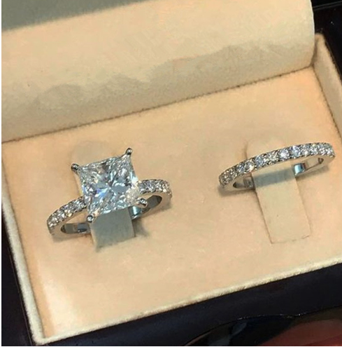 "Marry Me Ring Set - Princess Cut Bling Jewelry (Single)"